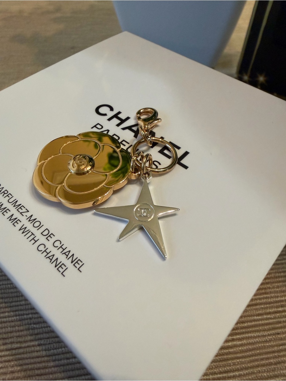 CHANEL Gold & Silver Camellia Star Charm